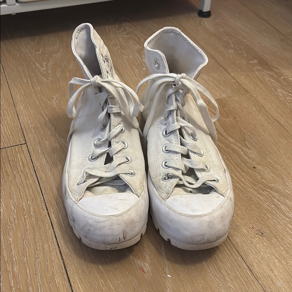 Women's White High-Top Sneakers